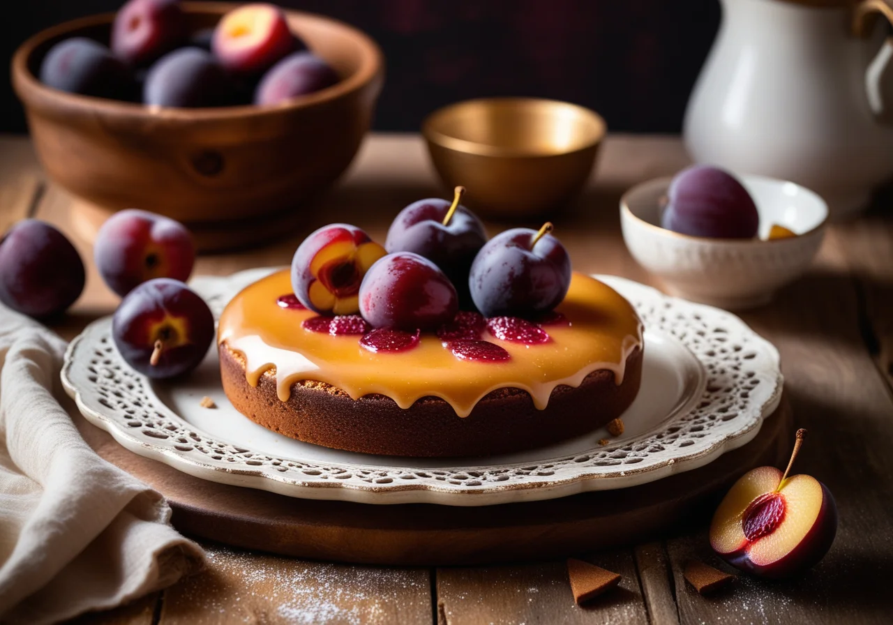 Plum Marzipan Cake