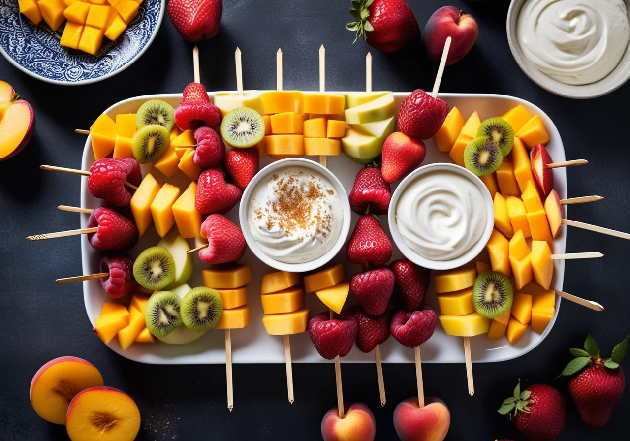 Fruit Skewers with Quark Dip