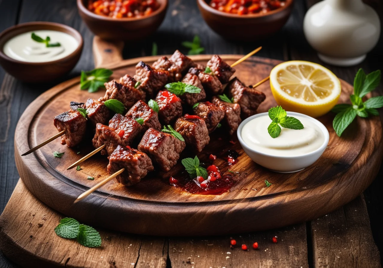 Turkish-style minced meat skewers