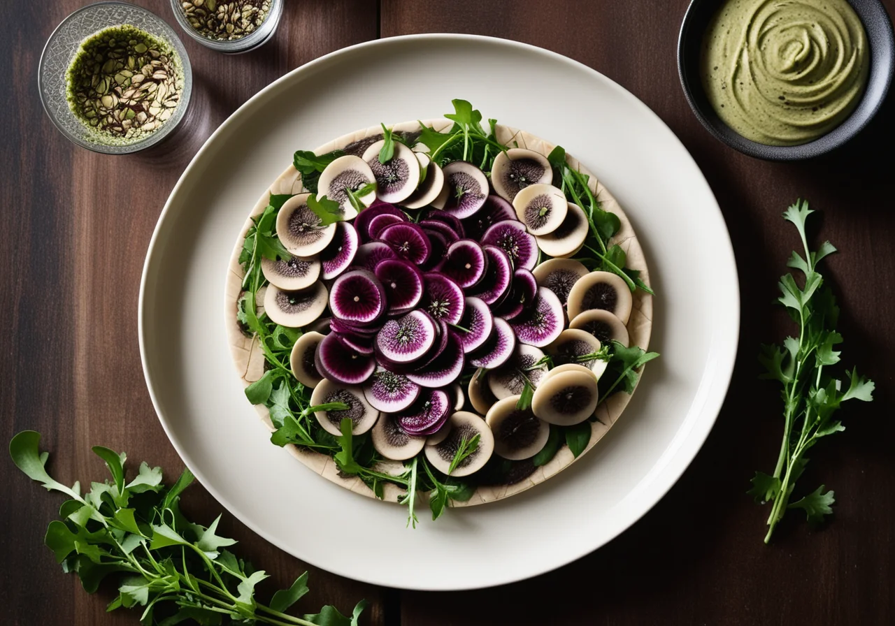 Portobello Mushroom Carpaccio with Salad