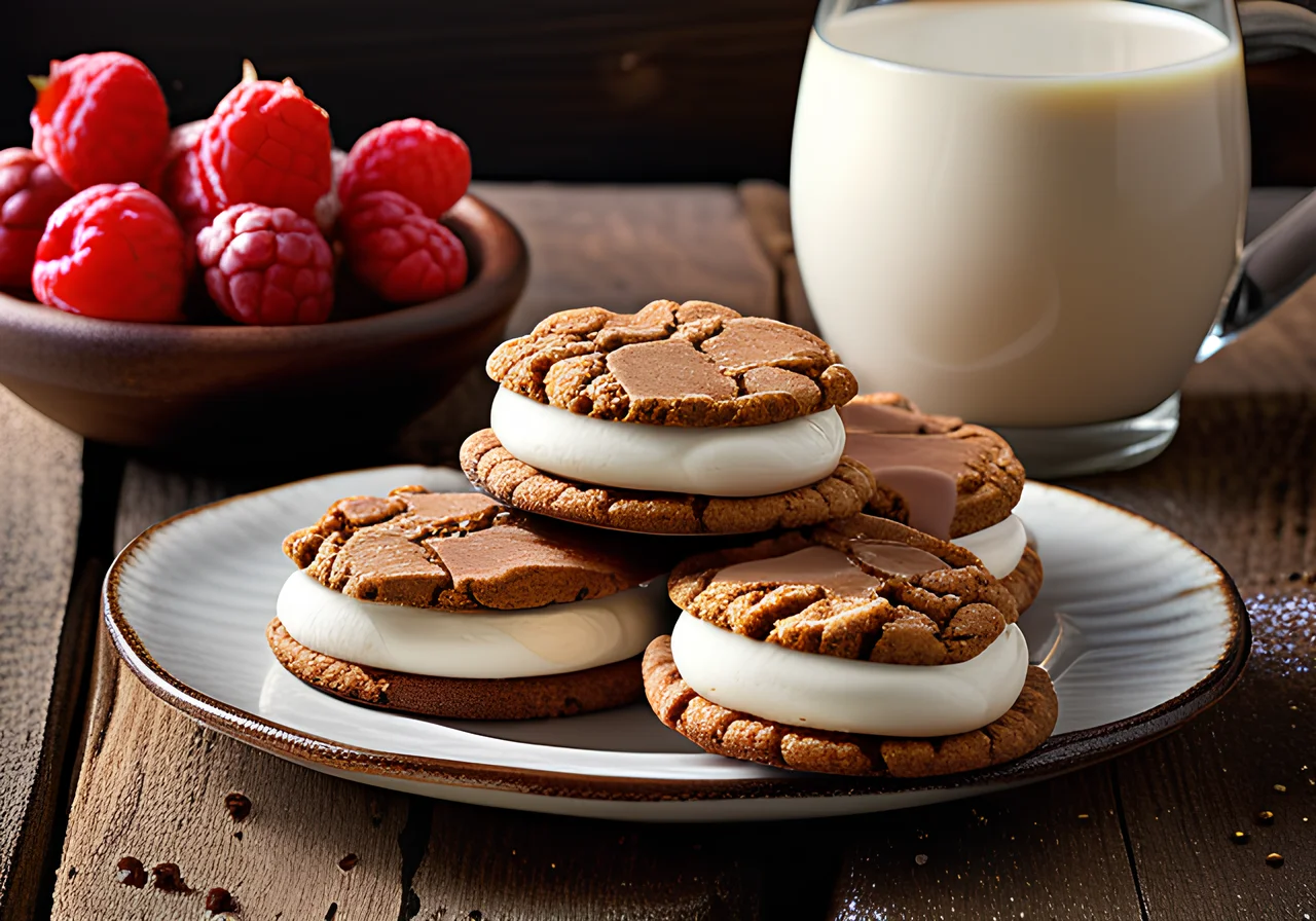 Cookies with Milk and Nougat Cream