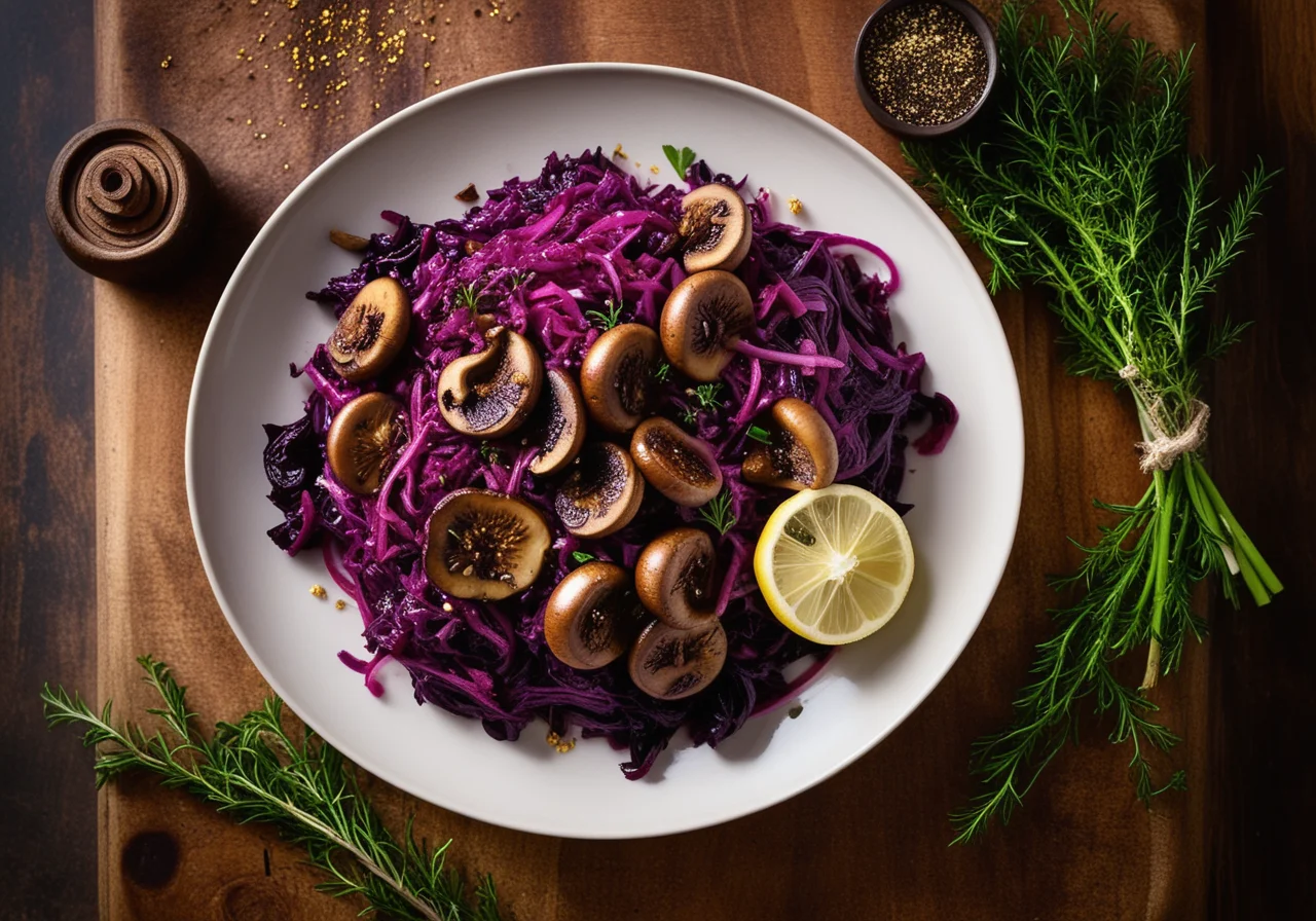Red Cabbage with Mushrooms