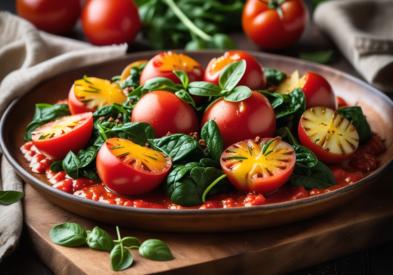Oven Potatoes with Spinach