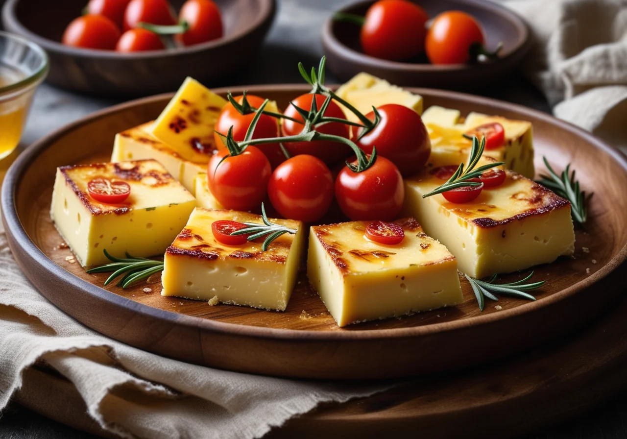 Feta on Potato Bed in Baking Paper