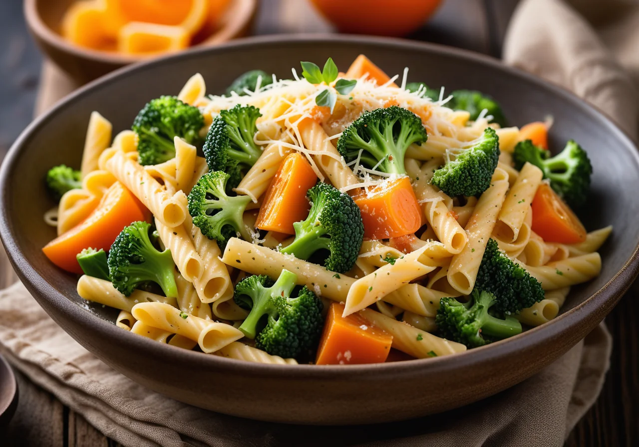 Pasta in Cheese Vegetable Sauce