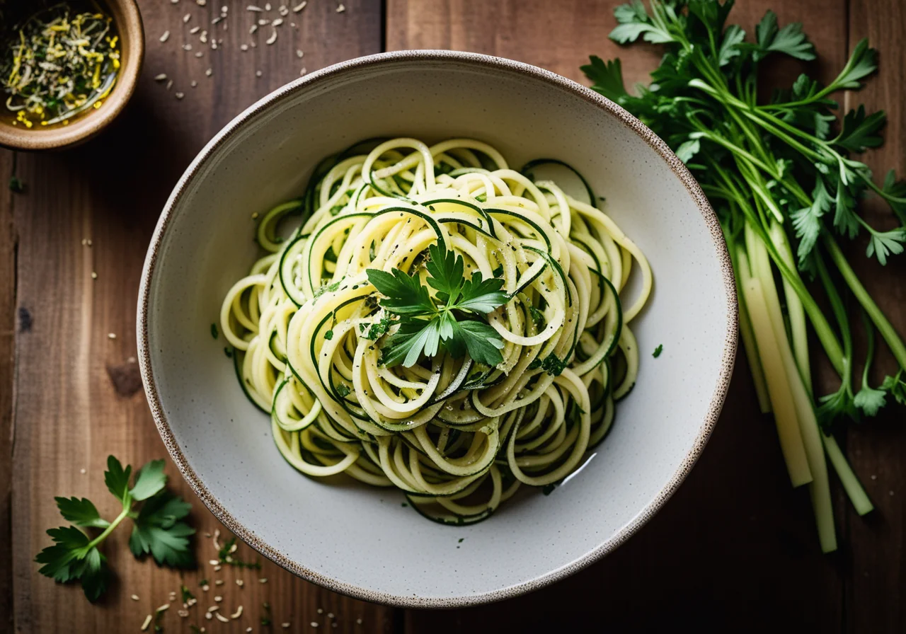 Zucchini Pasta with Anchovies