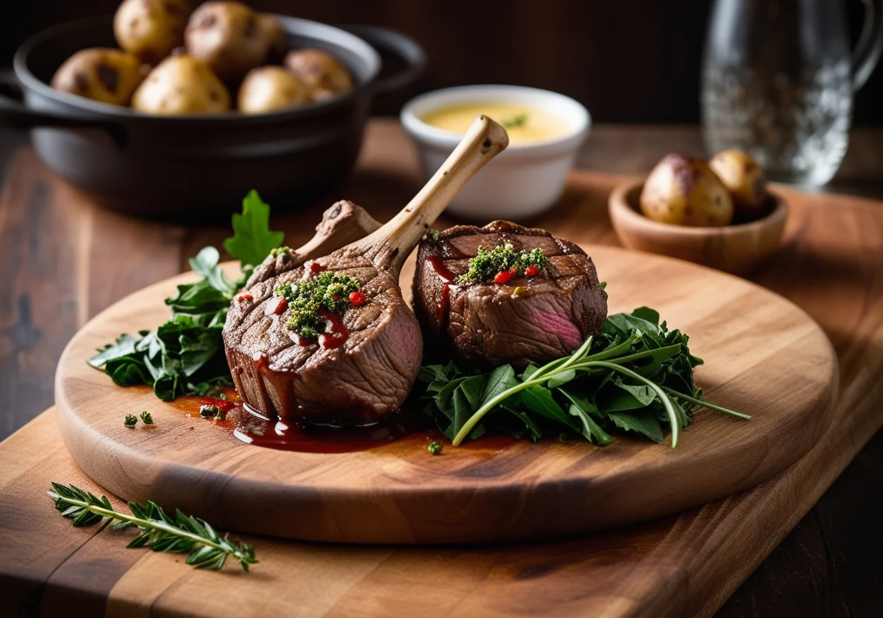 Lamb Chops with Spicy Caper Sauce