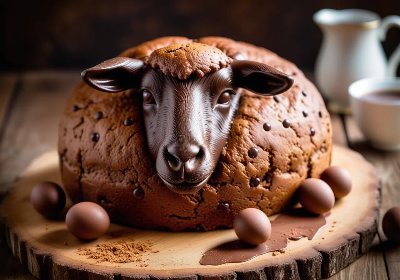 Easter Lamb with Chocolate and Sugar Glaze