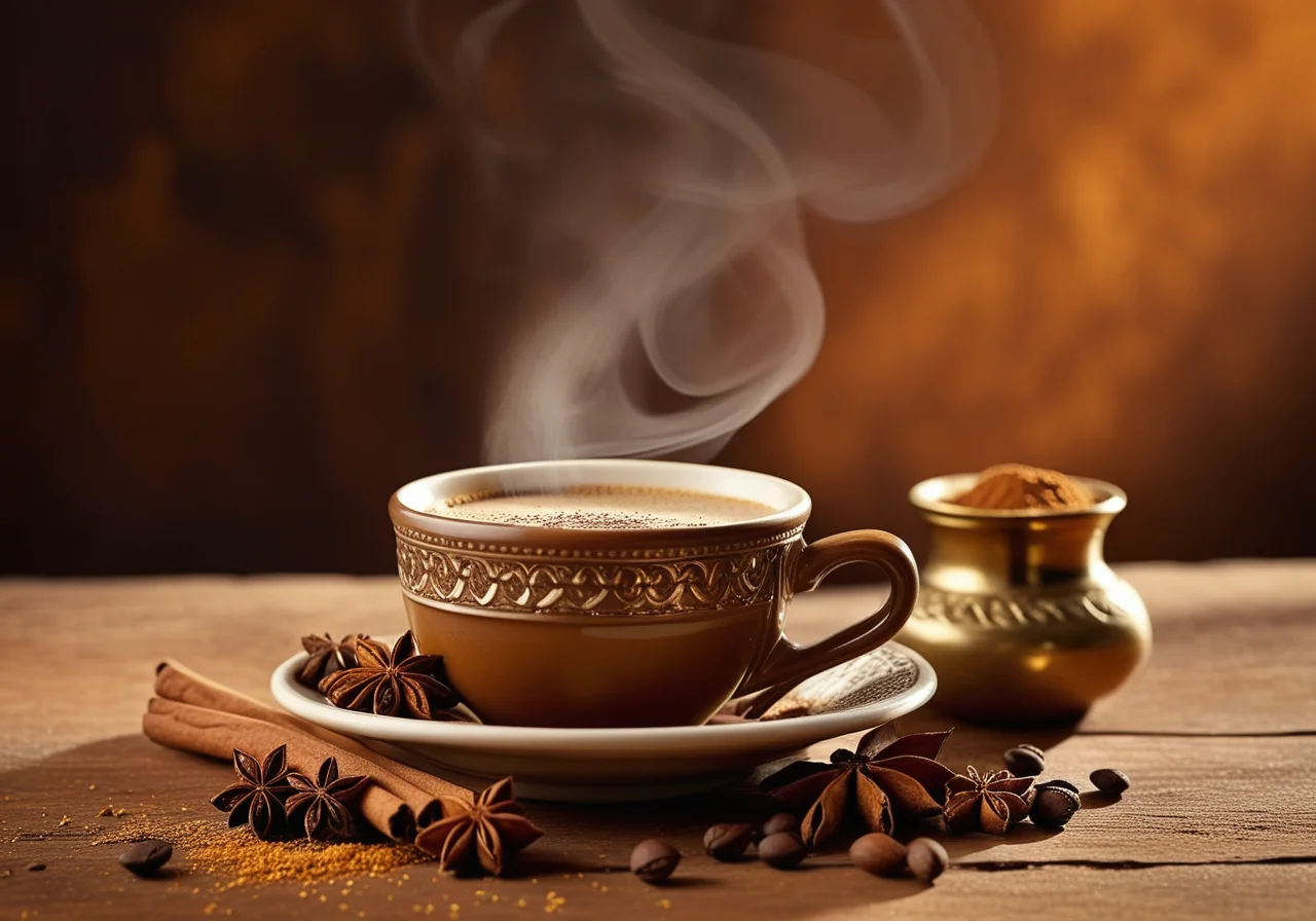 Moroccan-style coffee with cardamom and cinnamon