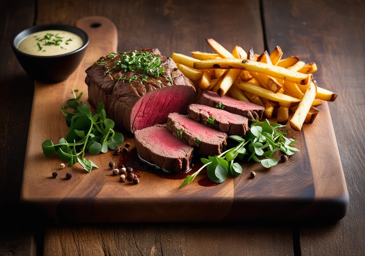 Beef Tenderloin with French Fries