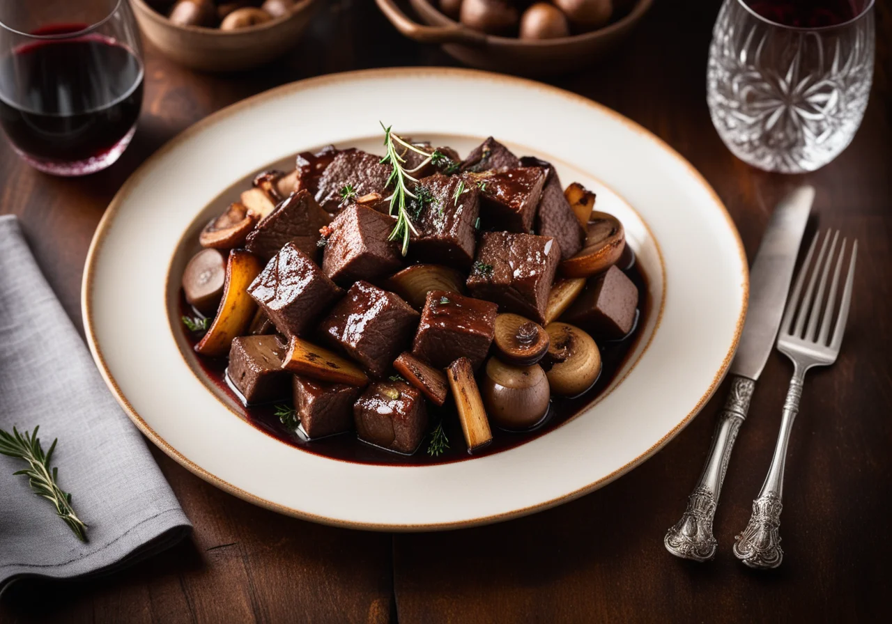 Beef with Onion Mushroom Vegetables