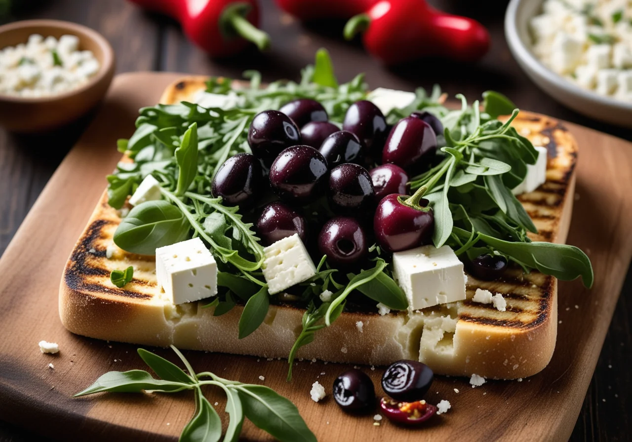 Feta with Arugula and Olives