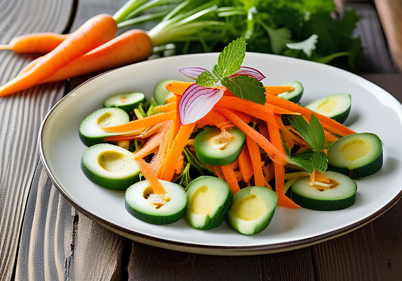 Carrot Salad on Avocado Cream