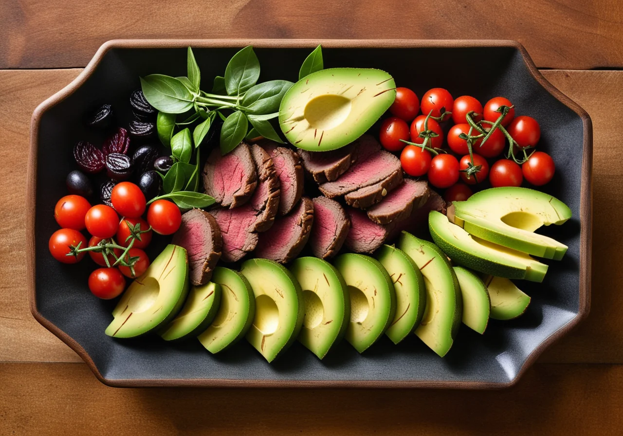Salad with Beef Strips and Avocado