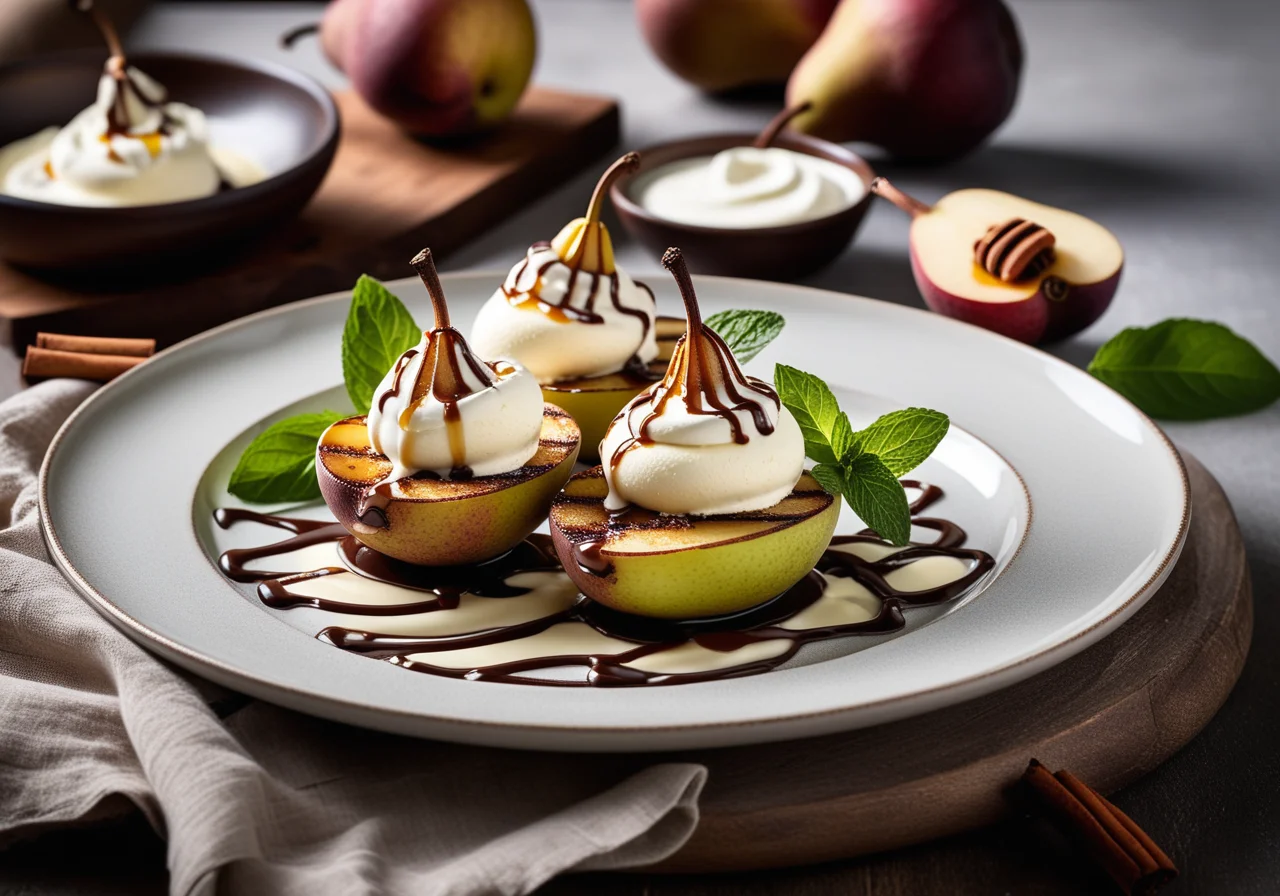 Grilled Pear with Ricotta