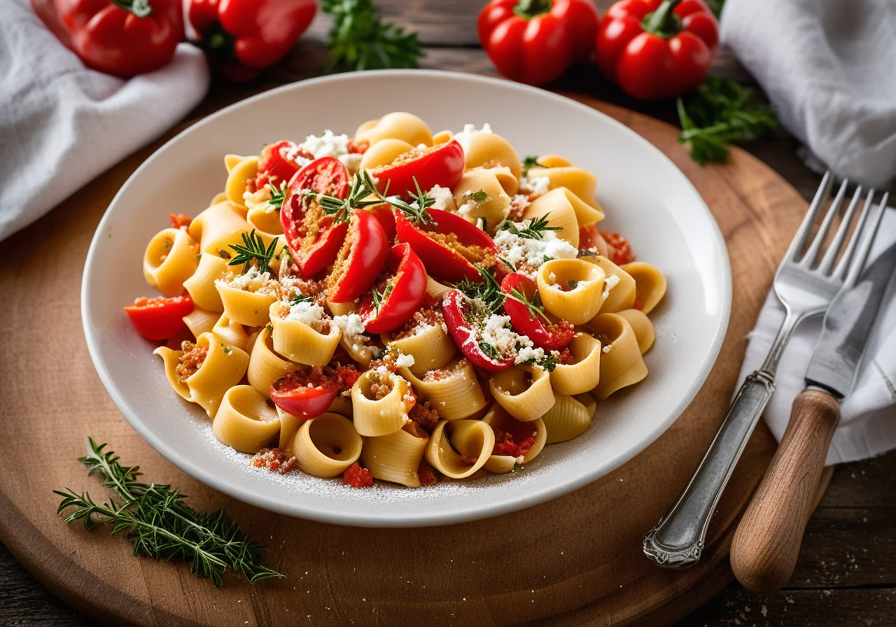 Conchiglie with Bell Pepper and Cheese