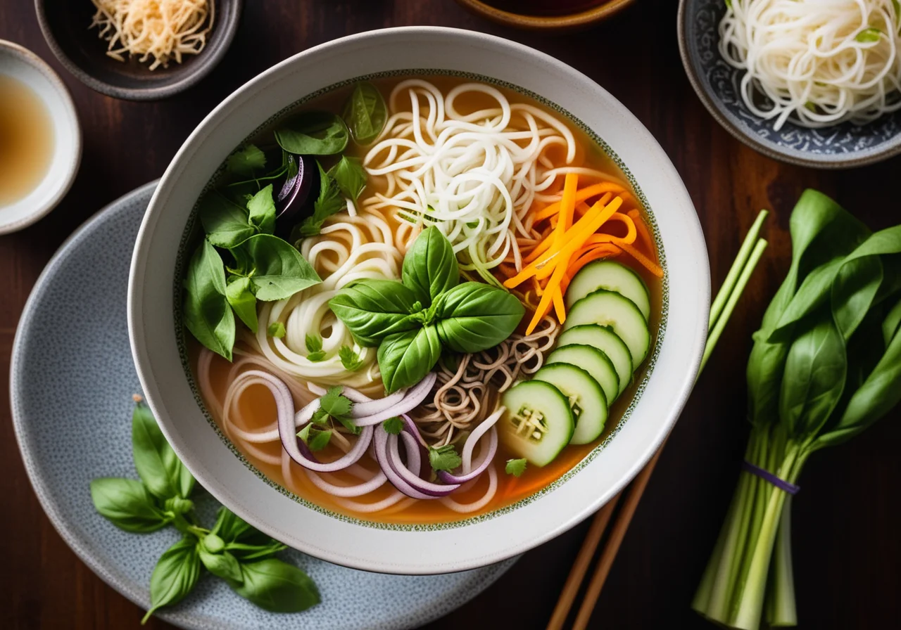 Gemüsesuppe im Asia-Stil