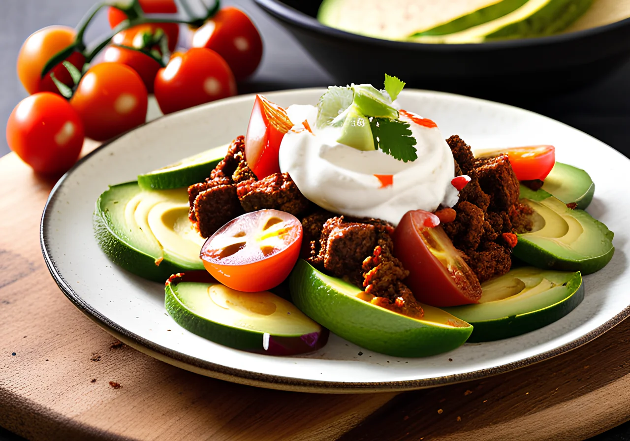 Spicy Cajun Ground Beef with Avocado and Cilantro