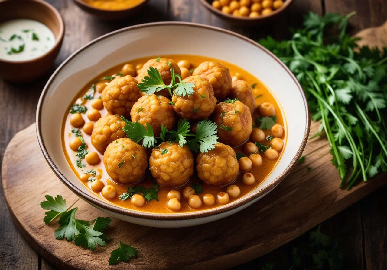 Chickpea Balls in Spicy Sauce