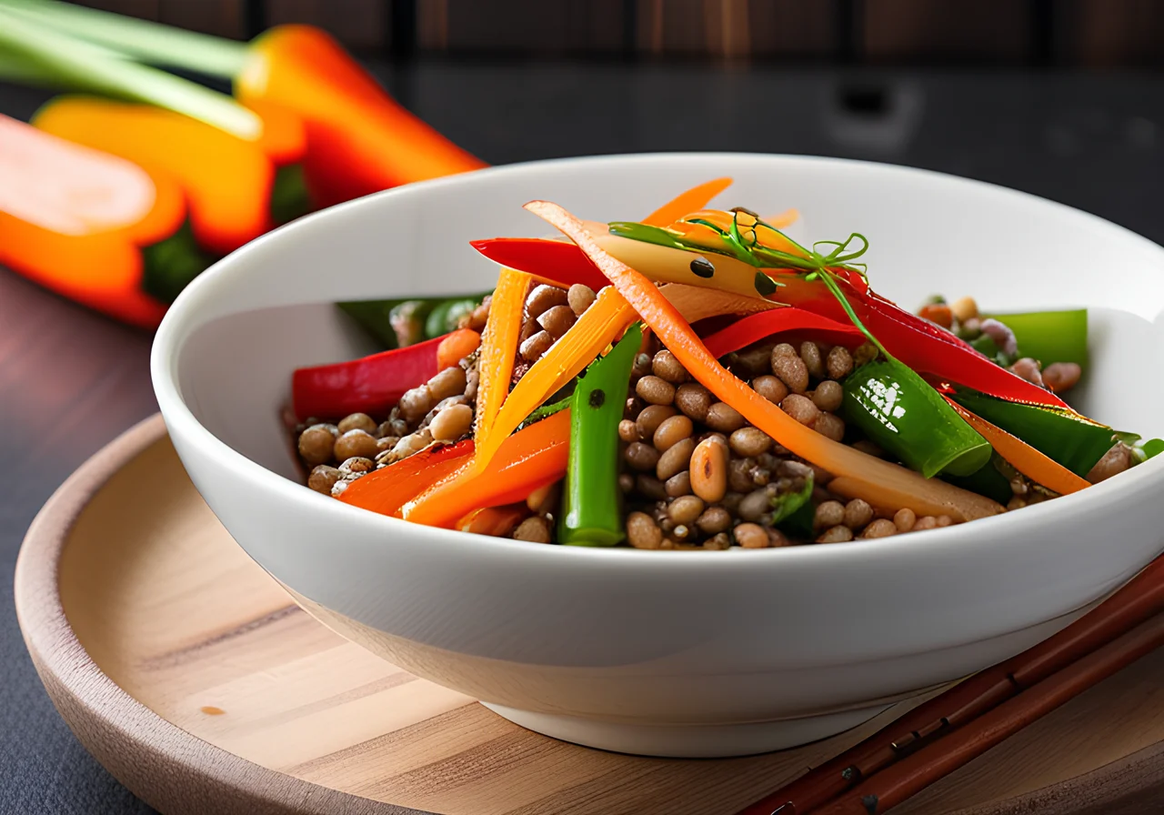 Chinese Vegetable Stir-Fry with Sweet and Sour Sauce
