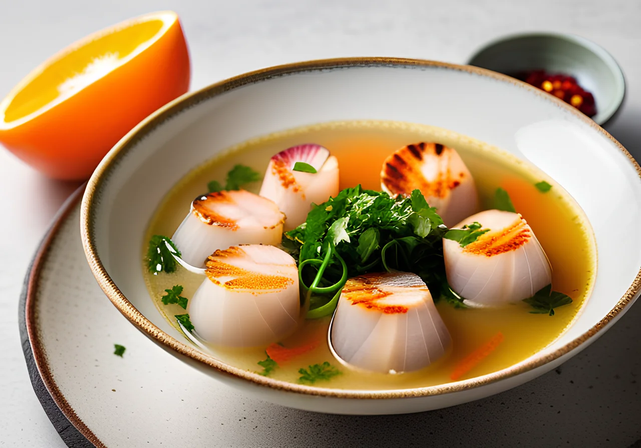 Scallop Soup with Potatoes and Chili