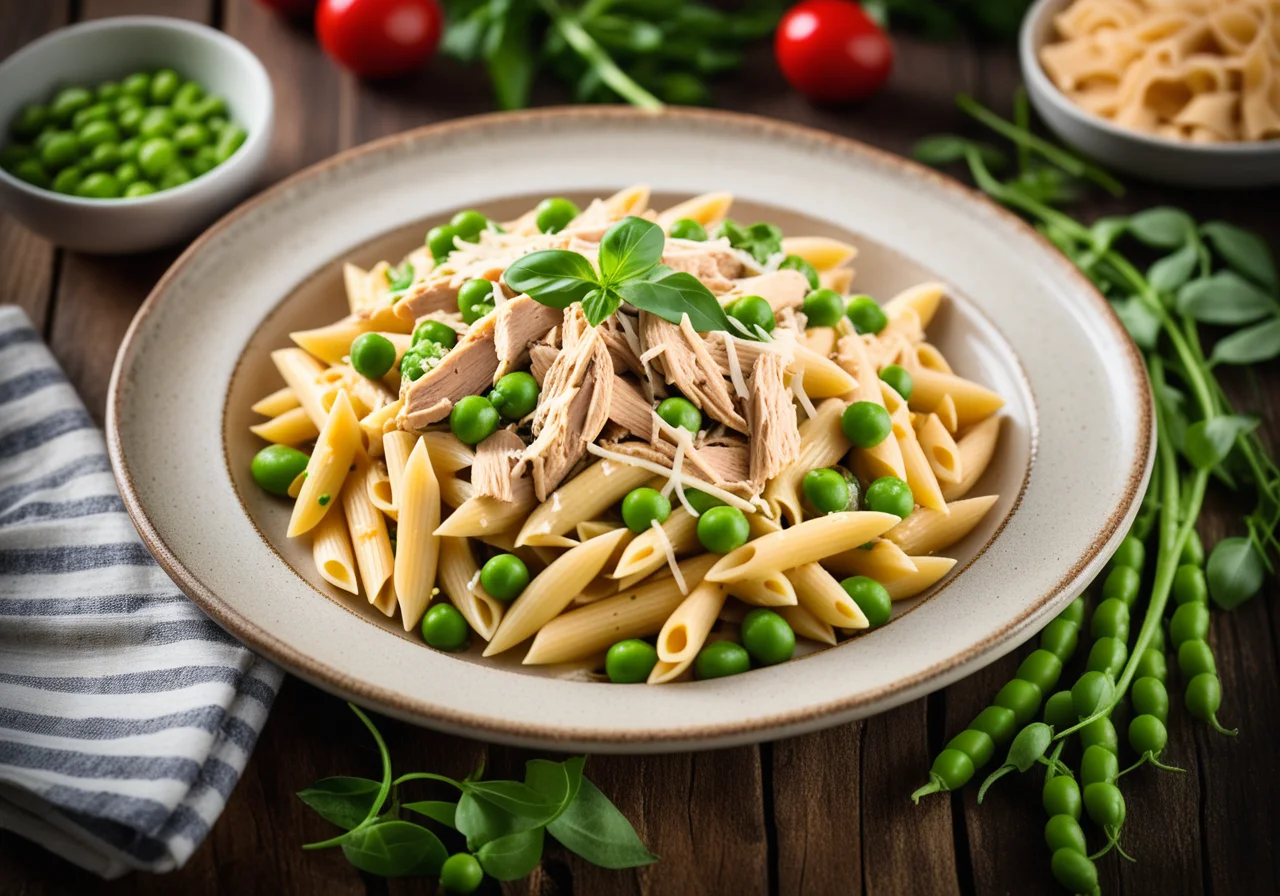 Chicken Breast with Pasta and Peas