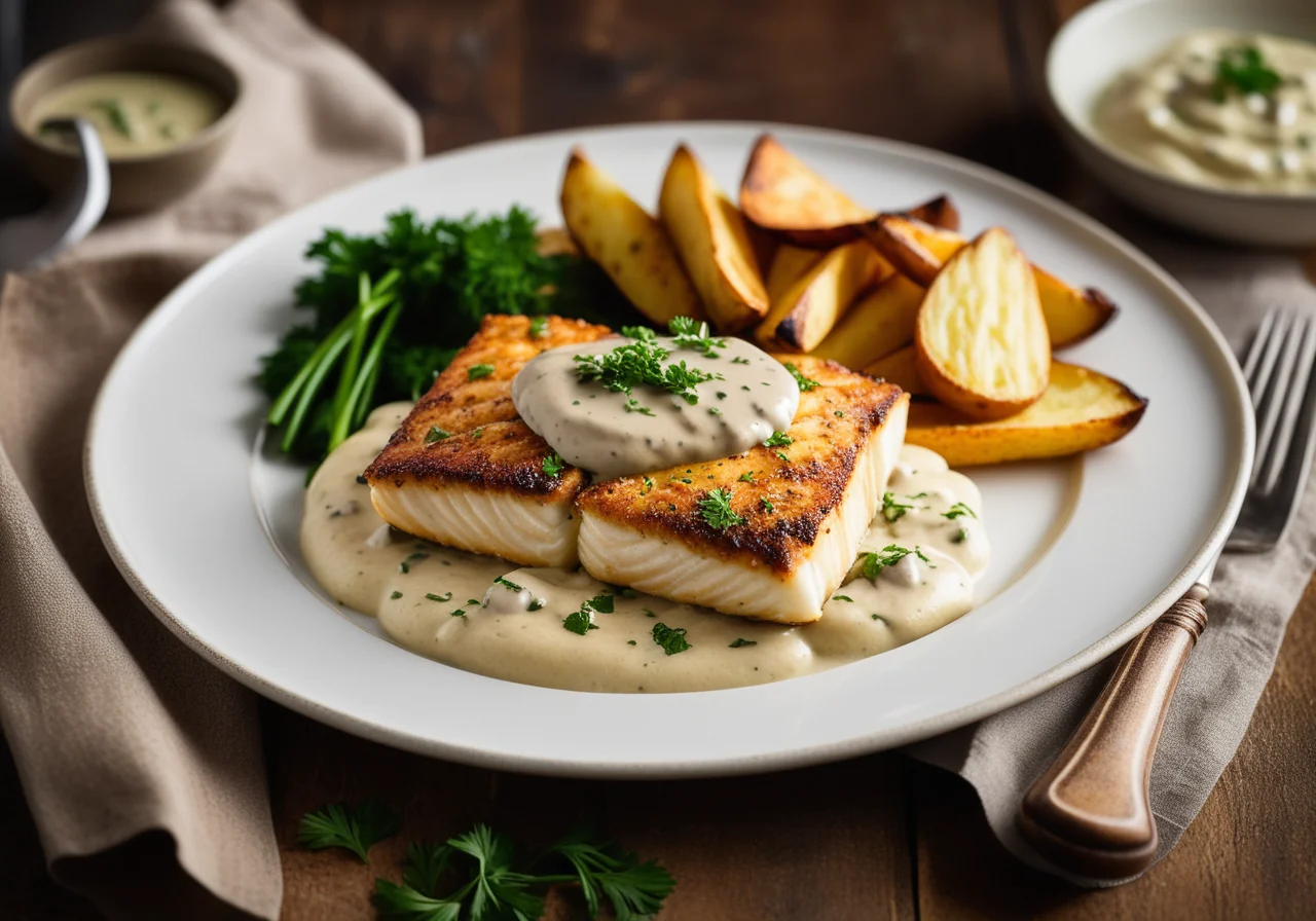 Fish Fillet with Parsley Cap in Vermouth