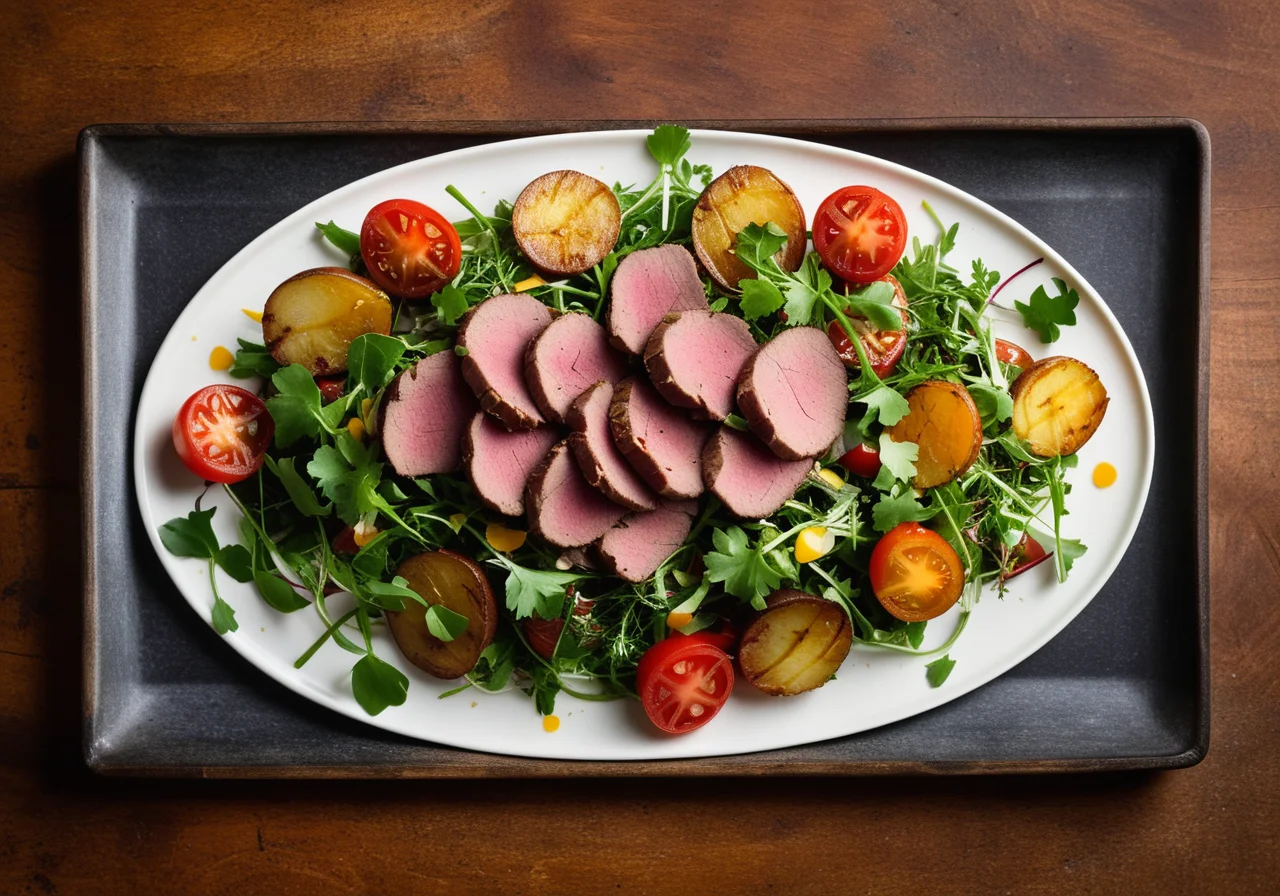 Ox Tong Salad with Fried Potatoes