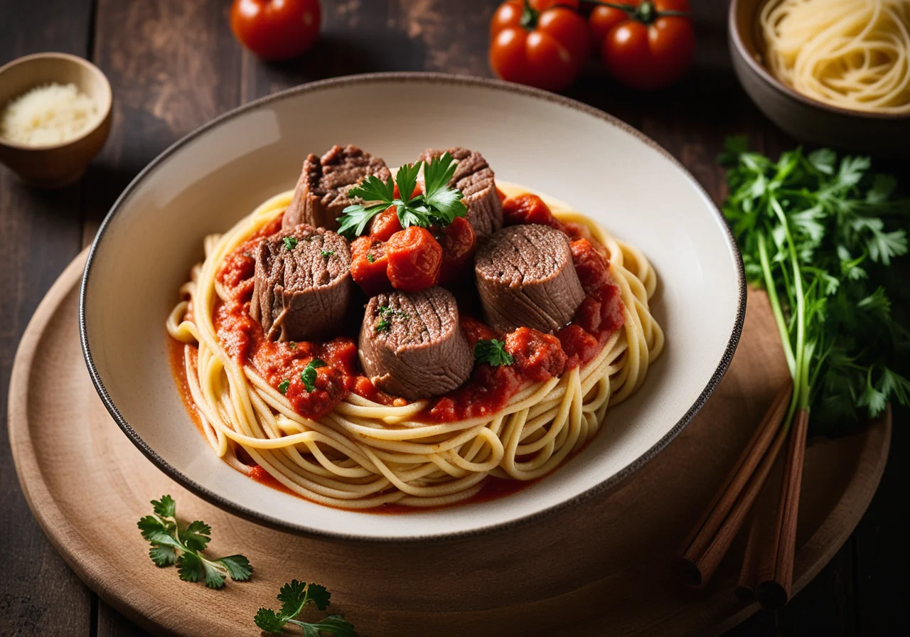 Beef Roulade with Pasta