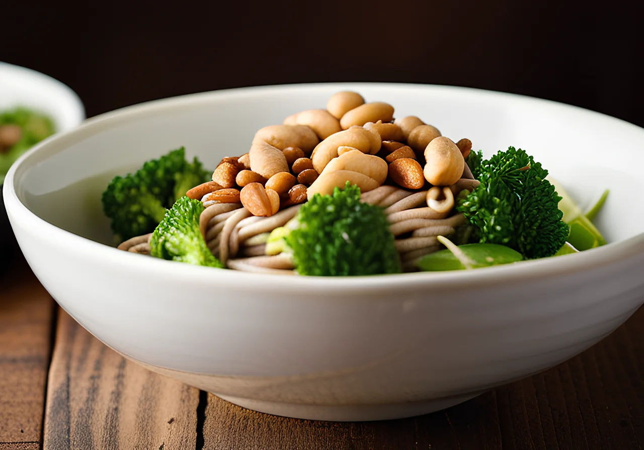 Soba Noodles with Broccoli, Edamame & Peanuts