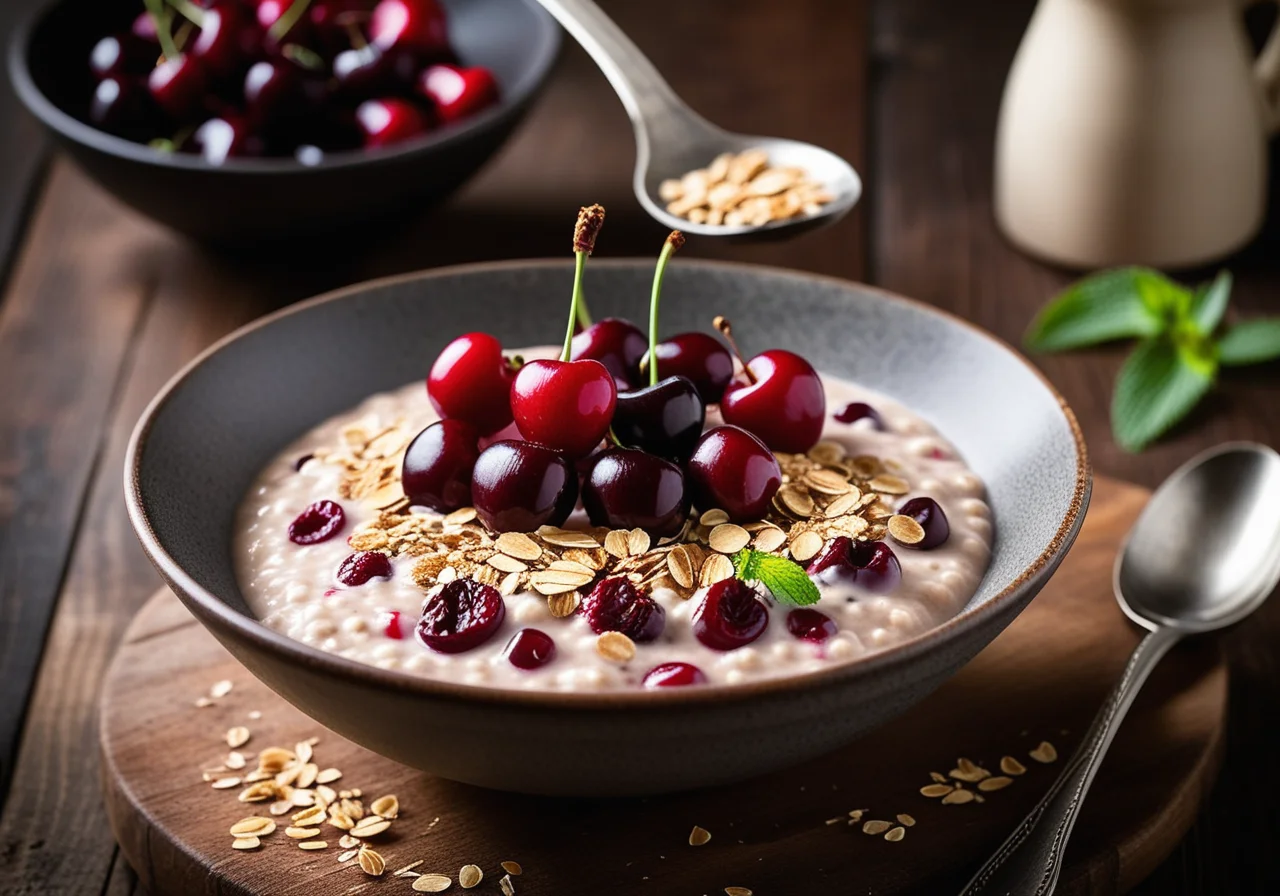 Cherry Porridge with Grain Flakes
