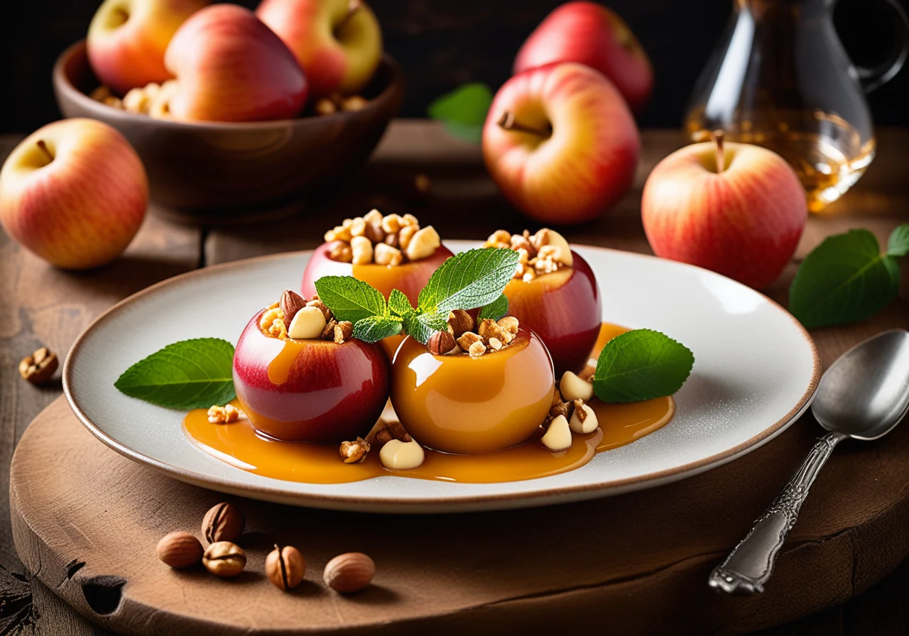Baked Apples with Nut-Cloudberry Filling