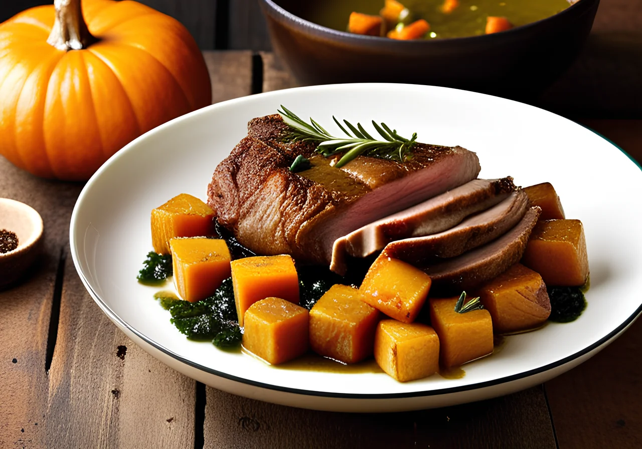 Braised Lamb Leg with Peppermint Sauce