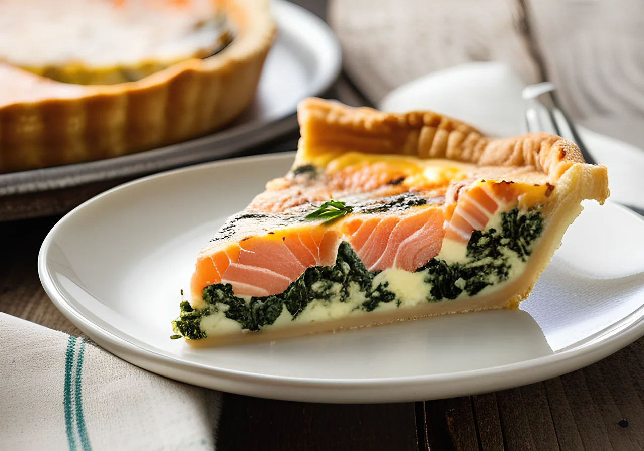Spinach and Salmon Quiche