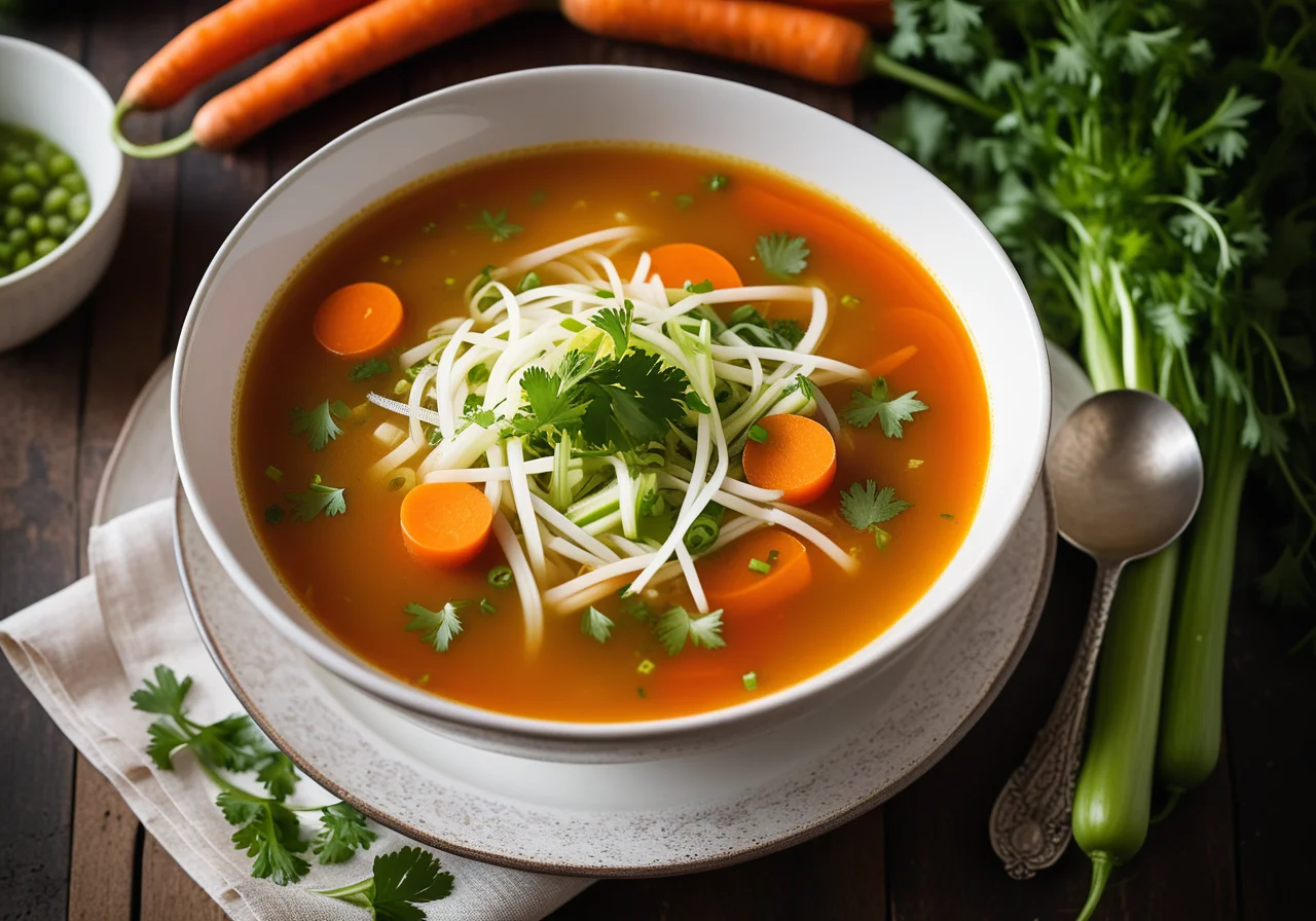 Vegetable Soup with Mung Bean Sprouts