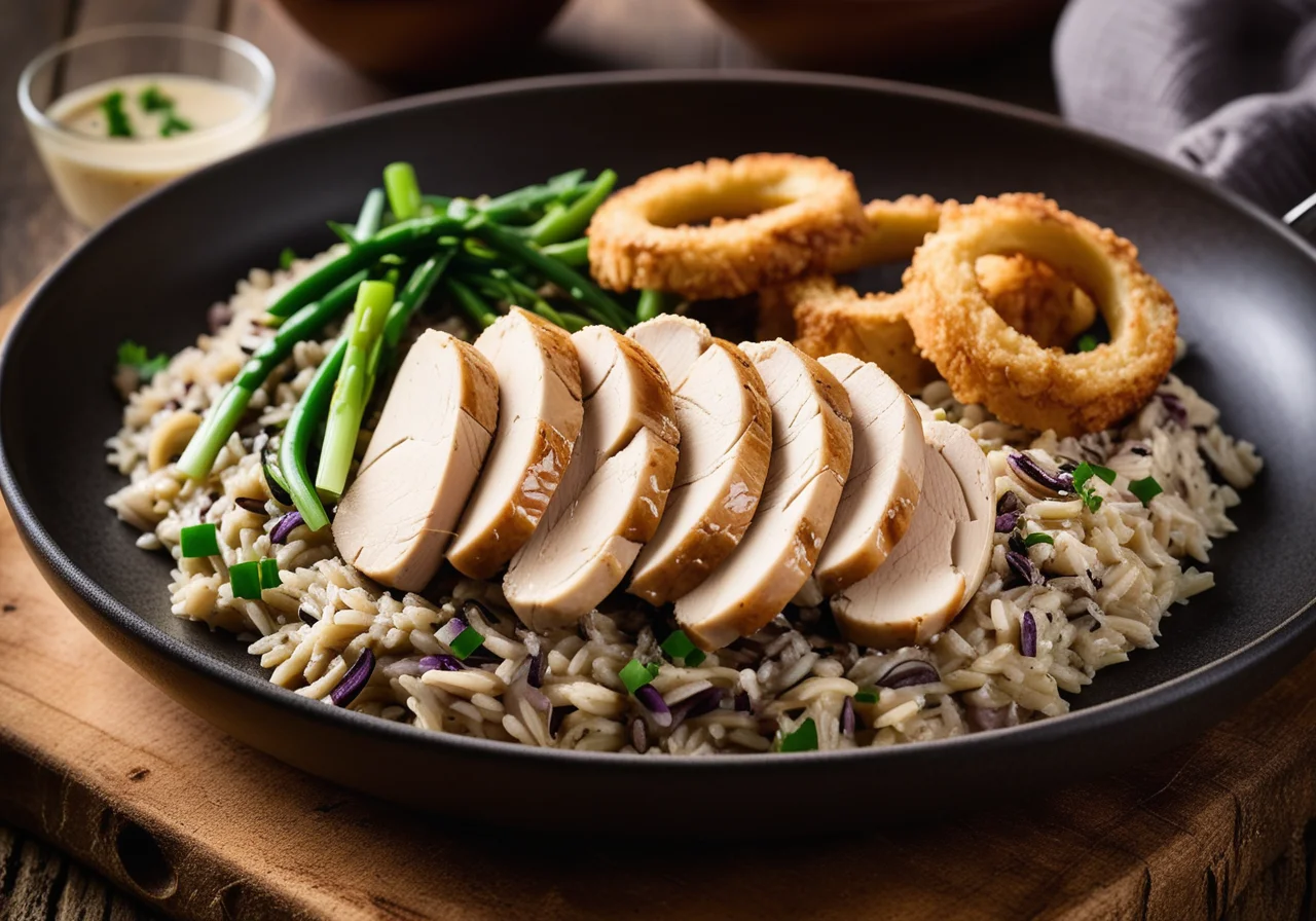 Chicken Breast in Mushroom Cream Sauce with Rice