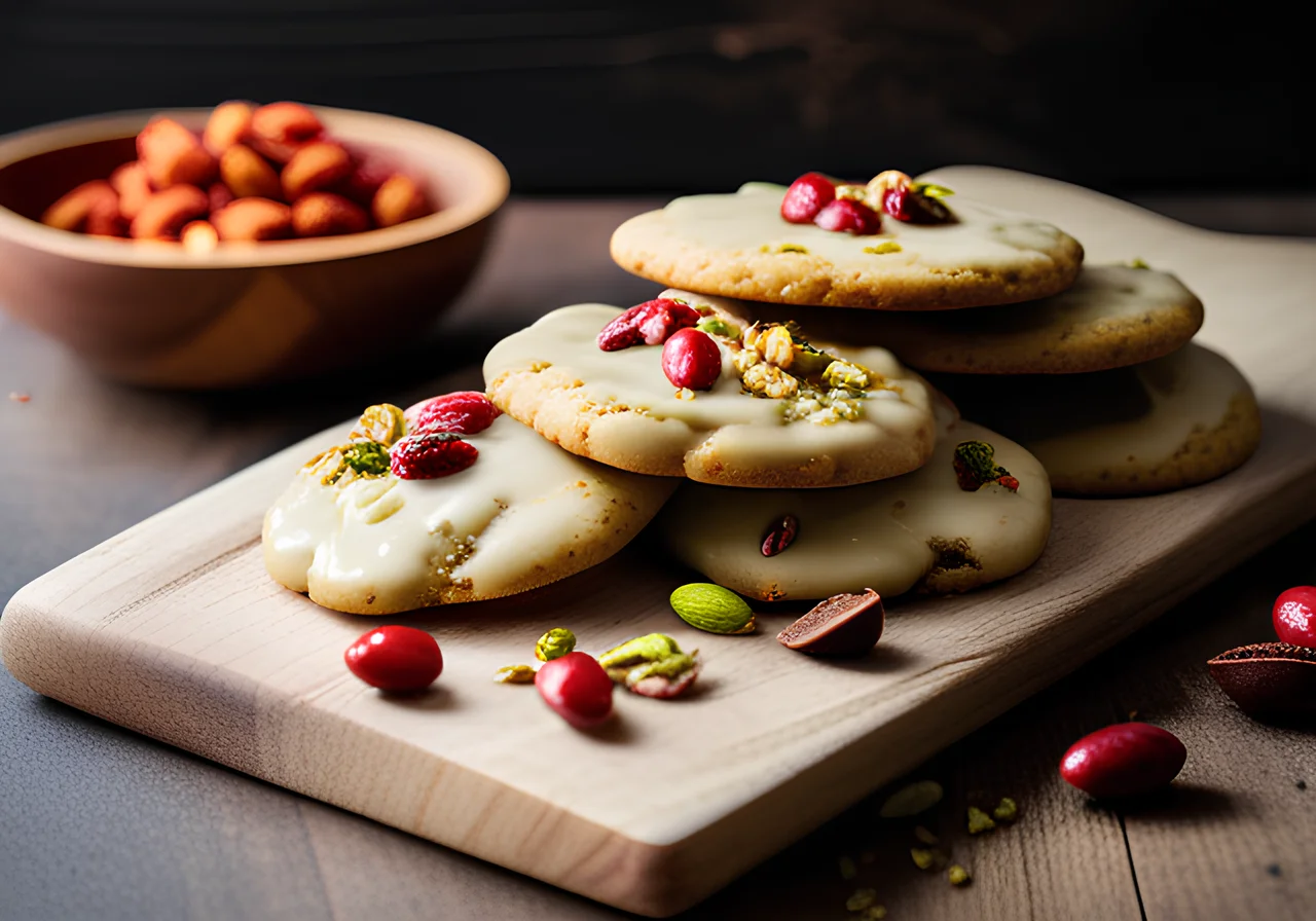 Pistachio Cookies with Goji Berries