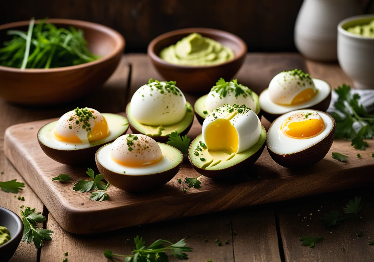Various Stuffed Hard Eggs
