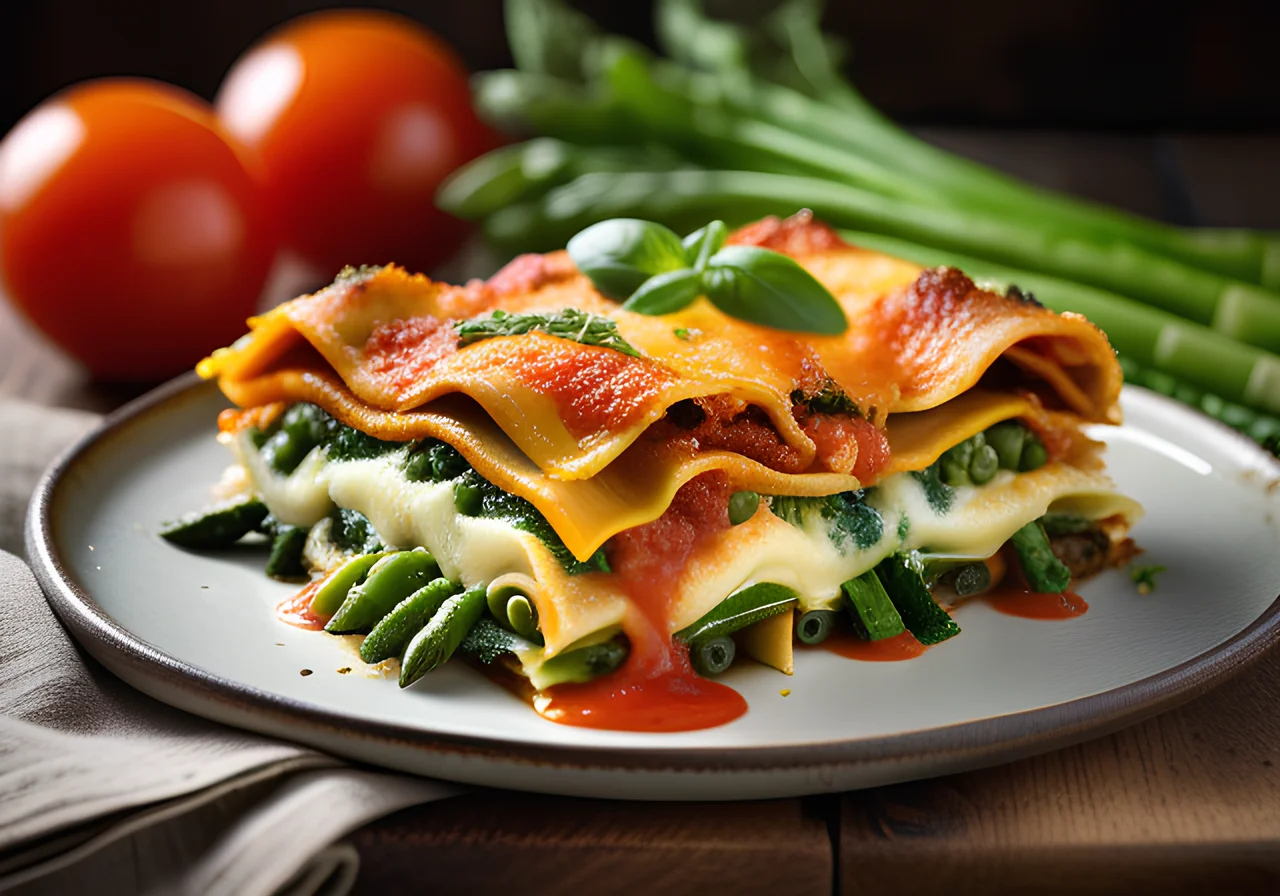 Vegetable Lasagna with Asparagus and Peas