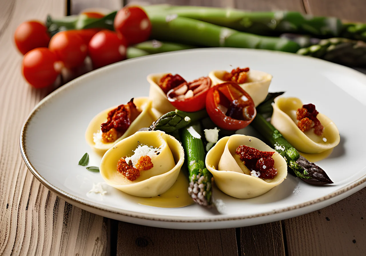 Tortellini with Dried Tomatoes and Asparagus