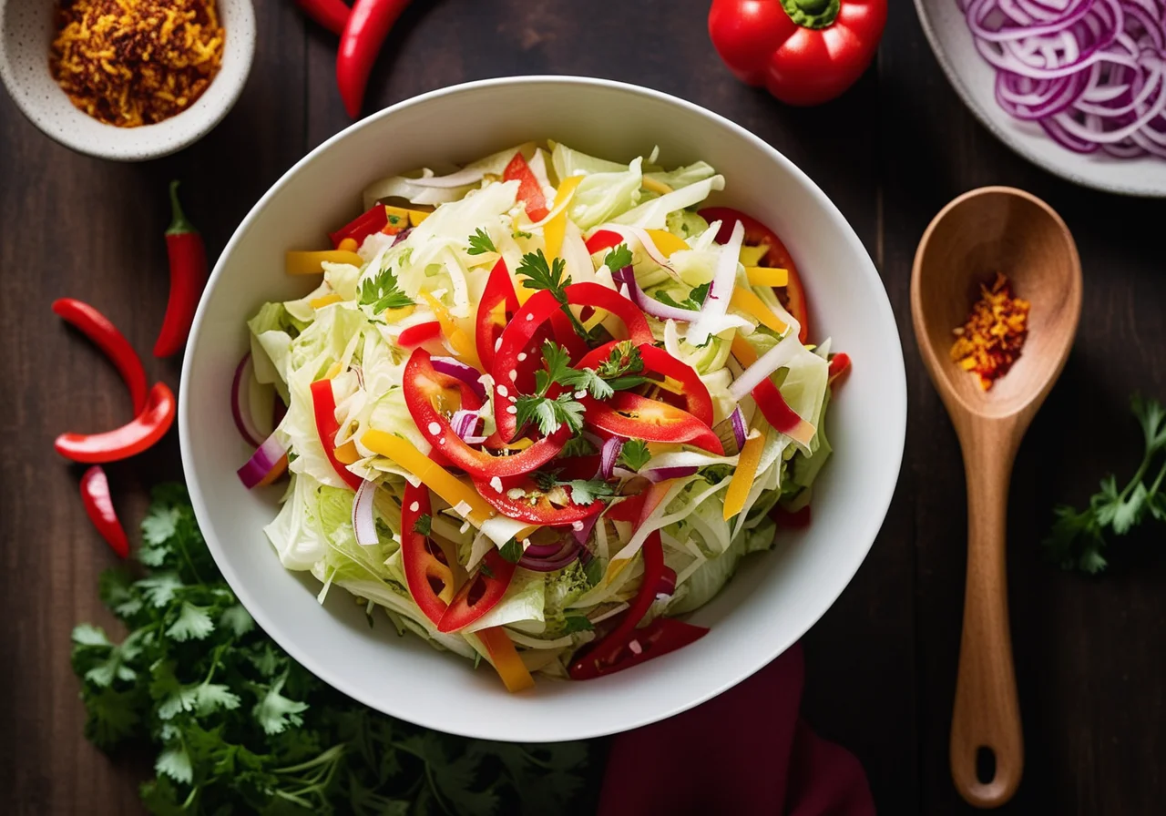 African-Style Cabbage and Pepper Salad