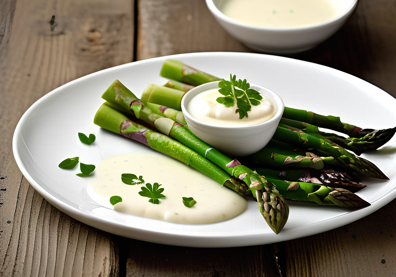 Green Asparagus with Egg and Watercress Topping