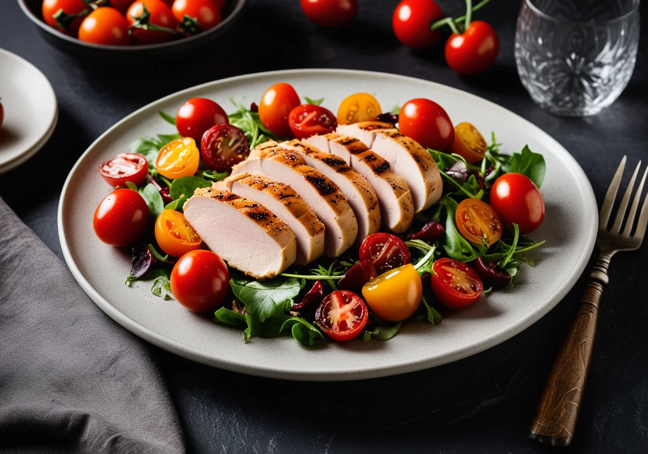 Perl Chicken Breast with Salad