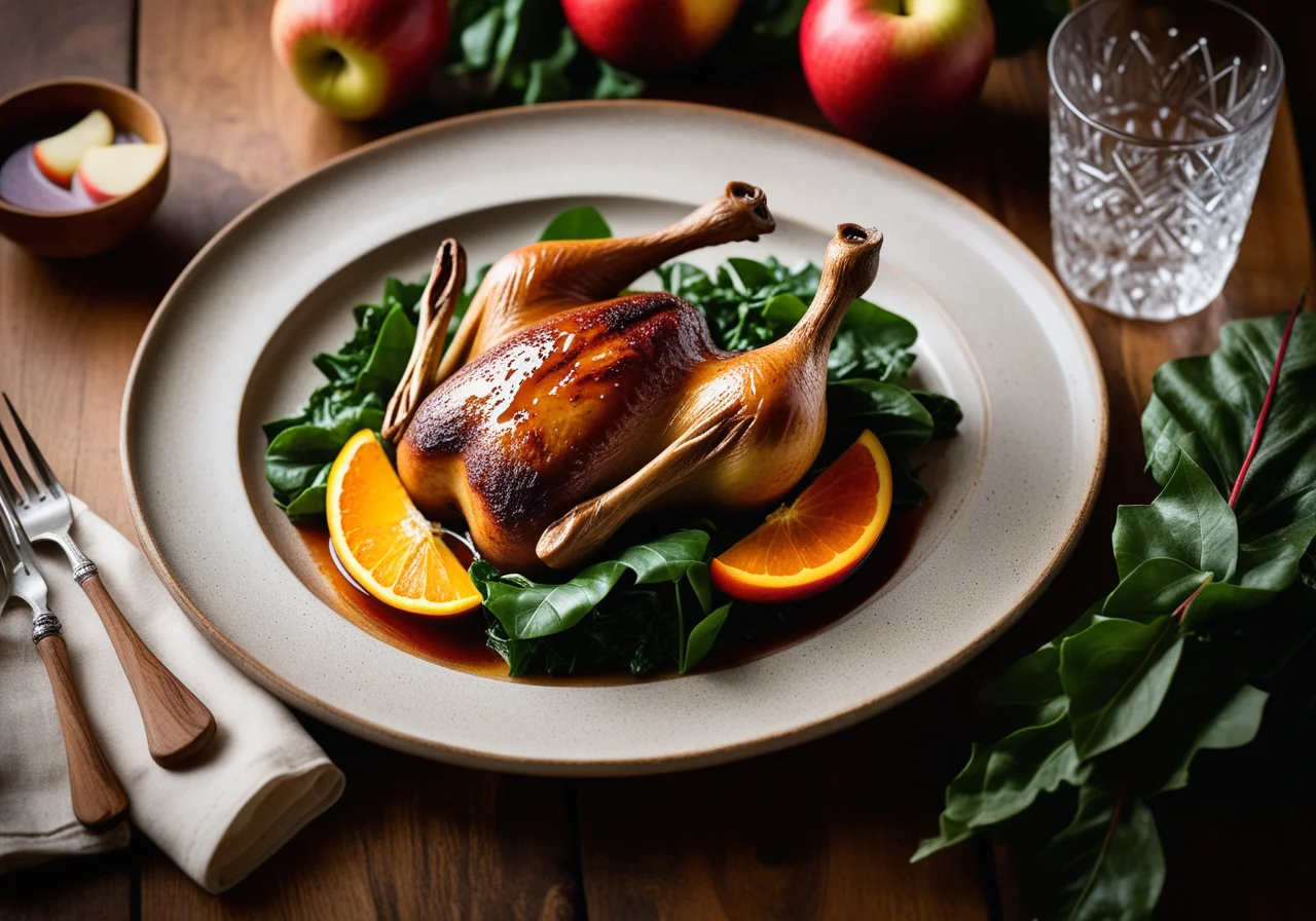 Goose legs with apple