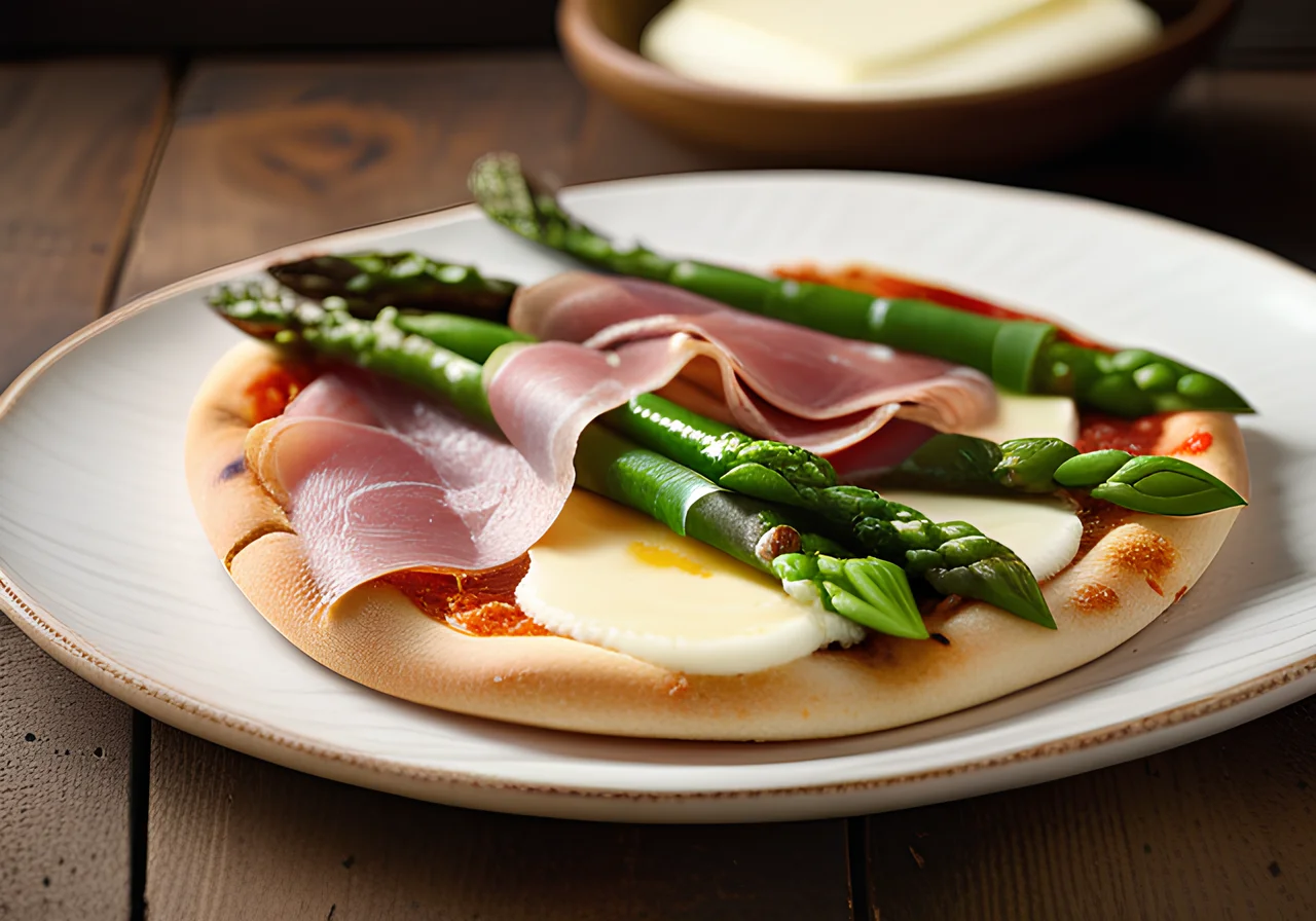 Asparagus Pizza with Parma Ham