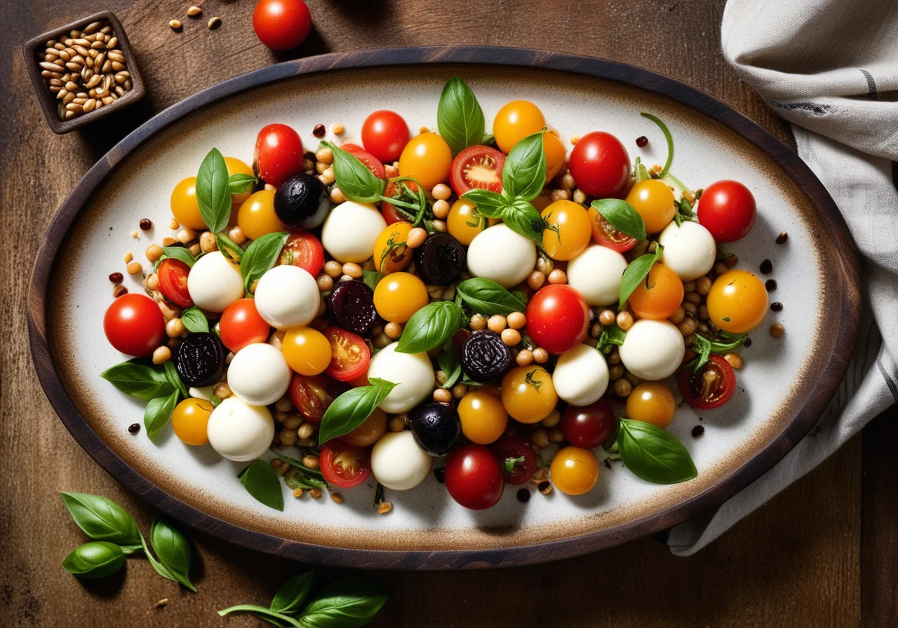 Grain Salad with Tomatoes and Mozzarella