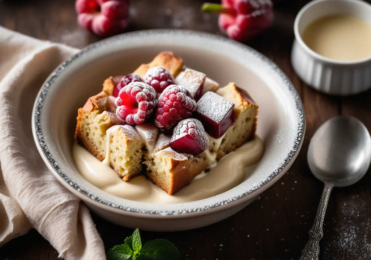 Rhubarb Bread Casserole