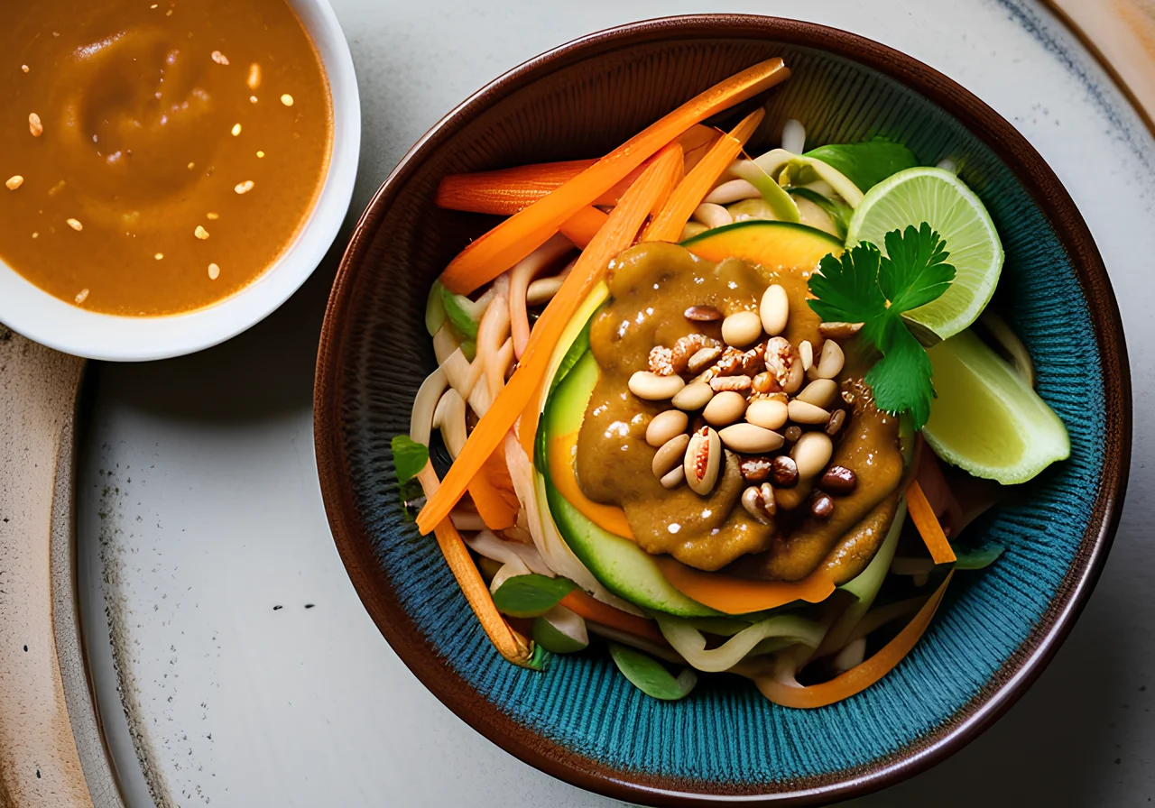 Vegetable Noodles with Peanut Sauce