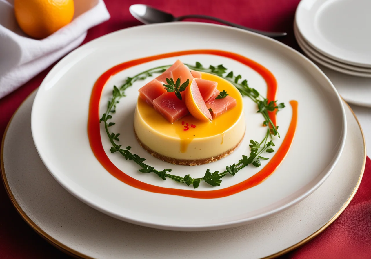 Flan with Wild Garlic and Peas