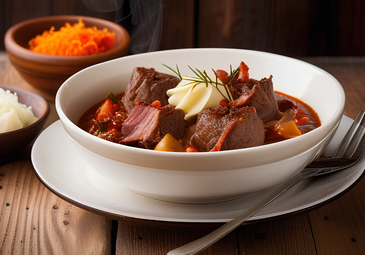 Goulash with Bacon Dumplings